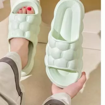 Тапочки из ЭВА для мужчин и женщин, для ванной комнаты и домашнего использования, противоскользящая одежда для дома и улицы, для душа летом 36-37 белый