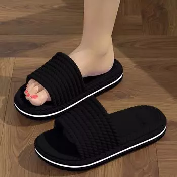 Тапочки из ЭВА для мужчин и женщин, для ванной комнаты и домашнего использования, противоскользящая одежда для дома и улицы, для душа летом 36-37 красный