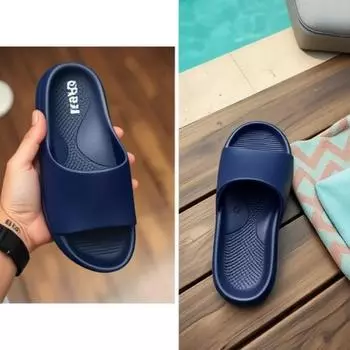 Тапочки из ЭВА для мужчин, повседневная простая верхняя одежда, нескользящие тапочки, всесезонные домашние, для помещений, гостеприимства, большие размеры, односложные тапочки 40-41