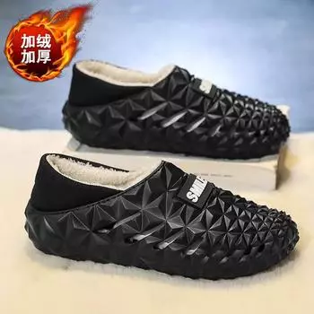 Тапочки из ЭВА для мужчин, зимние, сохраняющие тепло, снегоступы, бархатные, утолщенные, домашние, хлопковые, индивидуальные, модные, износостойкие, новое поступление, горячая распродажа 40 бежевый