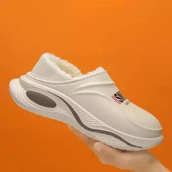 Тапочки из ЭВА, мужские, хлопковые, зимние, для дома, спальни, нескользящие, водонепроницаемые, с толстой подошвой, мягкие, удобные, мужские туфли, новое поступление 40-41