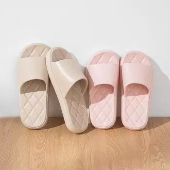 Тапочки из ЭВА с мягкой подошвой и нескользящей подошвой, женские, 2025 года, простые, алмазные, для массажа, для дома, ванной, для ванной, мужские, летние 36-37 [normal size] света кофе