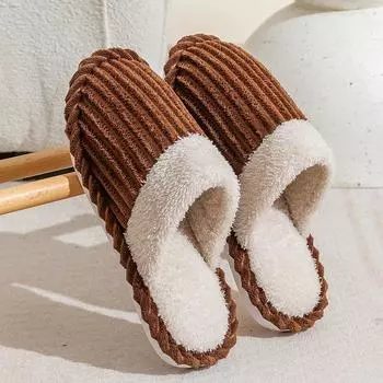 Тапочки легкие осенние и зимние теплые плюшевые мягкие удобные хлопковые тапочки для пар универсальная домашняя обувь для дома 36-37
