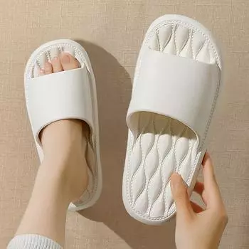 Тапочки летние домашние нескользящие износостойкие домашние домашние пары ванная комната домашние банные сандалии и тапочки 40-41 белый