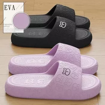 Тапочки летние домашние, нескользящие, против запаха, домашние, штампованные, с чувством прохлады, мужские тапочки, для дома, ванной комнаты, сандалии из ЭВА с толстой подошвой, женские 36-37 фиолетовый