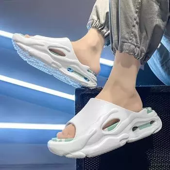 Тапочки летние новые носить нескользящие наступая на дерьмо чувство односложные тапочки пара модный тренд толстодонные повседневные классные тапочки 36