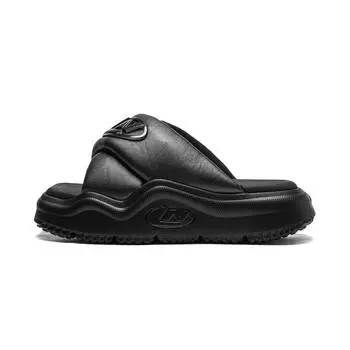 Тапочки Li Ning Bred, модные, на толстой подошве, удобные, повседневные, нескользящие, сандалии, женская обувь, черный цвет AGAU006-2 37