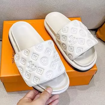 Тапочки Magic Tape Flat Slippers Женская летняя обувь класса люкс Брендовые сандалии на платформе Женские туфли-лодочки для увеличения роста Женские тапочки 35