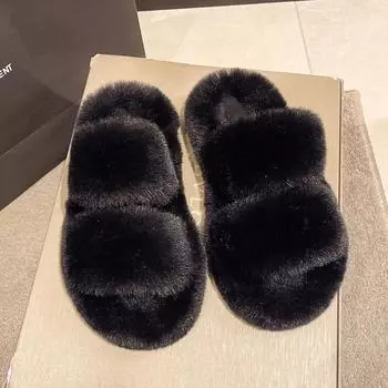 Тапочки Мао Мао женские носят новое теплое домашнее тепло осенью и зимой новые модные хлопковые тапочки обувь 35 yards velvet and thicker