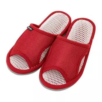 Тапочки Mesh Air Pass Стелька из сетчатой ткани для освежения Размер M Простые красные комнатные туфли из сетчатой ткани Air Pass Освежающие летние прохладные Работа из дома Air