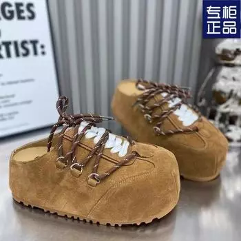 Тапочки-мешки на толстой подошве, женские, весна 2025, новые, универсальные, модные, высокие, повседневные, туфли Boken 35 серый