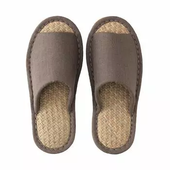 Тапочки MUJI Marai grass front simple grey 82103403, открывающиеся, S/льняное переплетение, S/22~23,5 см серый