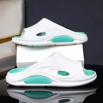Тапочки мужские 2024 новые летние домашние комнатные нескользящие, дезодорирующие, прохладные при наступании на дерьмо, тапочки мужские верхняя одежда женские толстая подошва 36-37