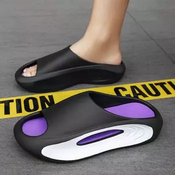 Тапочки мужские и женские большого размера с толстой подошвой, усиливающие ощущение комфорта в помещении, одно слово, летние тапочки для пары, большого размера, пляжные, классные тапочки 36-37