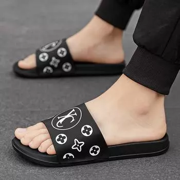 Тапочки мужские и женские новые тапочки из ЭВА верхняя одежда бытовая наступая на дерьмо ощущение продвинутое ощущение классные тапочки тапочки 36-37 чёрный