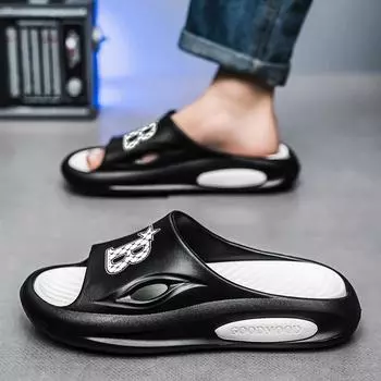 Тапочки мужские и женские односложные тапочки новые тапочки из ЭВА интернет знаменитости высококачественные тапочки для наступания на дерьмо 36-37 чёрный