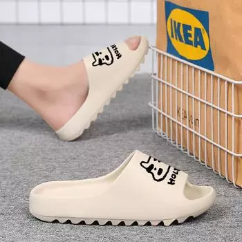 Тапочки мужские и женские тапочки из ЭВА, на толстой подошве дома наступать на дерьмо круто новые тапочки тапочки 36-37 чёрный