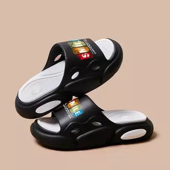 Тапочки мужские и женские толстая подошва ощущение ходьбы по говну EVA для улицы нескользящие с увеличением роста шлепанцы пляжные сандалии тапочки 36-37