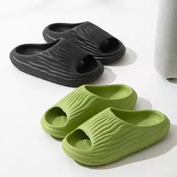 Тапочки мужские летние для влюбленных уличная домашняя ванная комната отель легкие домашние сандалии на мягкой подошве 44-45 чёрный