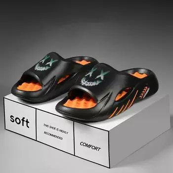 Тапочки мужские летние домашние для помещений, массажные для ног, шлепанцы для улицы, нескользящие, модные, спортивные, большого размера, пляжные, A Word Drag 38-39 бежевый