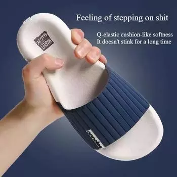 Тапочки мужские летние модные домашние и наружные нескользящие дезодорирующие сандалии и тапочки на толстой подошве 44-45 серый