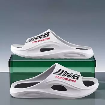 Тапочки мужские летние толстые подошвы прочные купальные нескользящие домашняя одежда сетевые красные парные тапочки женские 38-39 белый