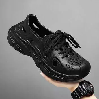 Тапочки мужские модные универсальные туфли Paris Hole мужские на платформе пляжные спортивные уличные сандалии Baotou 39 хаки