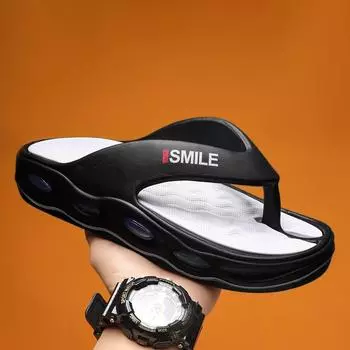 Тапочки мужские новые с толстой подошвой наступая на дерьмо ощущения на улице носить шлепанцы легкие и простые повседневные мужские пляжные классные тапочки производитель 39