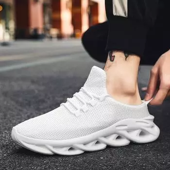 Тапочки мужские повседневные туфли мужские дышащие сетчатые легкие спортивные на открытом воздухе с амортизацией для ходьбы полукеды мужские 39 чёрный