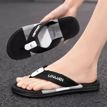 Тапочки мужские шлепанцы летний тренд нескользящая и дезодорирующая верхняя одежда пляжная выходная ущипнуть ноги импортная торговля мягкая подошва сандалии 39 зелёный