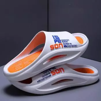 Тапочки мужские тапочки нескользящие летние мягкие тапочки для ванной комнаты домашние сандалии и тапочки 46-47 белый