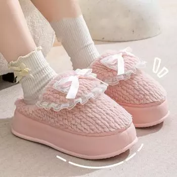 Тапочки на меху розового хаки зеленого цвета на платформе зимняя домашняя обувь женские тапочки для девочек теплые симпатичные 41 зелёный