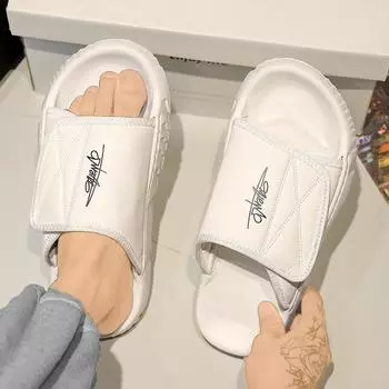 Тапочки на платформе TUINANLE, летняя домашняя одежда, мягкая нескользящая обувь Eva Simple, мужские тапочки для отдыха на открытом воздухе 39 белый