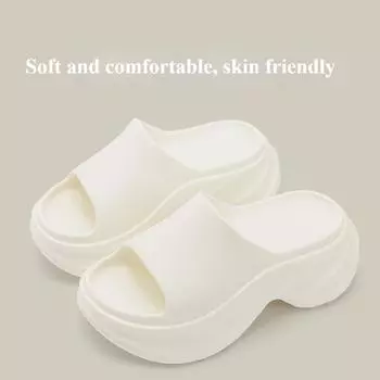 Тапочки на толстой подошве для женщин для пляжа, идеально подходящие для ношения на улице на лестницах, увеличивающие рост и крутые сандалии 36 белый