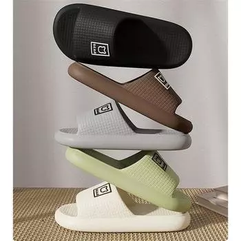 Тапочки на толстой подошве, сандалии и тапочки для верхней одежды, нескользящие, дезодорирующие и износостойкие, для ванной комнаты в доме, швабра с одним словом 36-37 чёрный