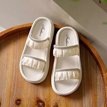 Тапочки на толстой подошве, женская летняя одежда, модная и универсальная, 2025, новые модные нескользящие женские пляжные классные тапочки 36/37 чёрный