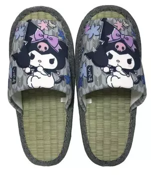 Тапочки Nippon Тапочки Sanrio Тапочки Kuromi Натуральный швейный подарок Подарок Милая комнатная обувь Портативные тапочки Стильные тапочки Домашняя обувь Обувь Черный см