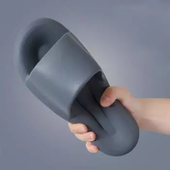 Тапочки-подушки ZHIDA для мужчин с мягкой подошвой и открытым носком, нескользящие сандалии из ЭВА для дома и улицы, быстросохнущие, для ванной комнаты 36-37 серый