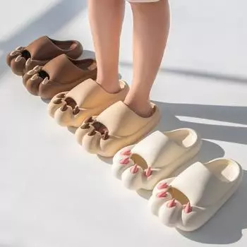 Тапочки с изображением когтей, женские летние супермягкие противоскользящие домашние сандалии на толстой подошве для пар, мужская спортивная верхняя одежда 36-37 белый