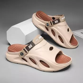 Тапочки с ощущением «наступить на дерьмо» в цвете, мужская летняя одежда для отдыха на природе, спортивные пляжные сандалии, новые нескользящие повседневные мужские односложные тапочки 40 серый