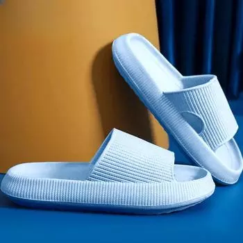 Тапочки с толстым дном, мужские и женские, нескользящие домашние шлепанцы для ванной комнаты, мягкая подошва, домашние сандалии из ЭВА, летние пляжные шлепанцы на открытом воздухе 36-37 оранжевый