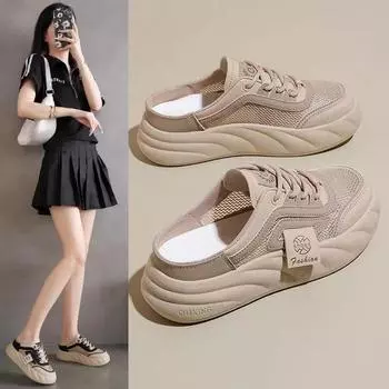 Тапочки с закрытым носком, женская новая летняя верхняя одежда, белые туфли на платформе, дышащая обувь для серфинга, обувь для беременных без застежек 35