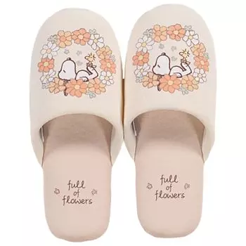 Тапочки Senko Snoopy Flower, свободный размер, оранжевый персонаж, можно стирать 66940 оранжевый