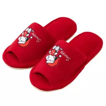 Тапочки Senko Snoopy Happy Christmas, свободный размер, красный персонаж, животное, Снупи 66944 красный