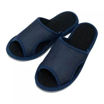 Тапочки Сетчатая стелька Air Pass Ткань делает ваши ноги L Размер Простые темно-синие сетчатые комнатные туфли Air Pass Освежающие летние прохладные Работа из дома Air