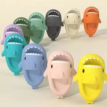 Тапочки Shark, летние, для дома и улицы, для ванной, для купания, на толстой подошве, износостойкие, для пар, сандалии и тапочки 36-37 лазурь