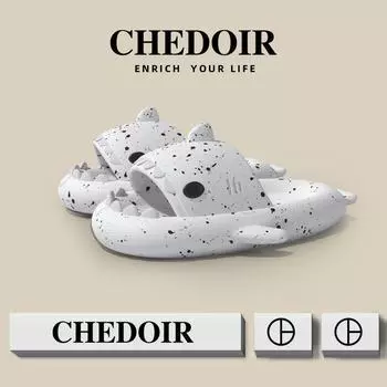 Тапочки Shark лимитированной серии: Симпатичные парные сандалии на толстой подошве, идеально подходящие для ношения на улице и дома. 38/39 белый