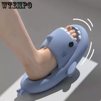 Тапочки Shark, женские летние сандалии, шлепанцы для мужчин и детей, домашняя нескользящая обувь для пар, модная обувь для улицы, дома, детские забавные тапочки, семейные сандалии WTEMPO 24-25 розовый