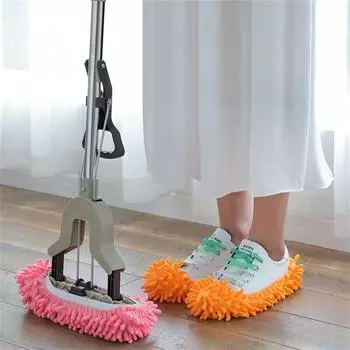 Тапочки-швабры Dust Duster, многофункциональные моющиеся носки из микрофибры для мытья полов, чехол для обуви зелёный