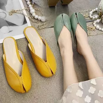 Тапочки-тапочки с носком Fishbill Удобная и удобная повседневная обувь на плоской подошве 35 жёлтый